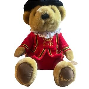 Harrods Knightsbridge Beefeater Teddy Bear Plush London Royal Guard Sitting 10"